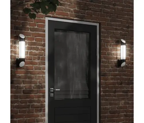 Āra Sienas Lampas, 2 Gab., Melns, Nerūsējošs Tērauds Vidaxl