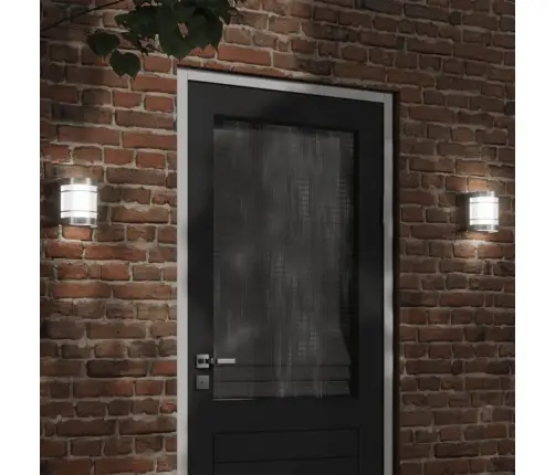 Āra Sienas Lampas, 2 Gab., Sudraba Krāsa, Nerūsējošs Tērauds Vidaxl