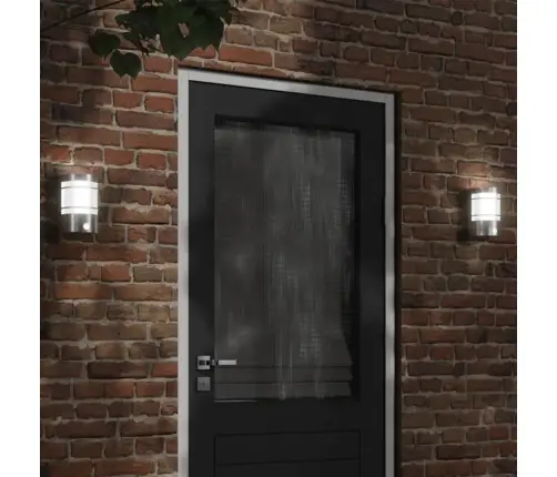 Lauko Šviestuvai Su Jutikliais, 2Vnt., Sidabriniai, Plienas