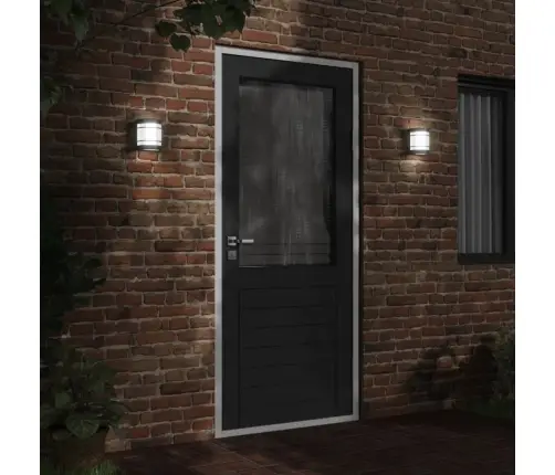 Āra Sienas Lampas, 2 Gab., Melns, Nerūsējošs Tērauds Vidaxl