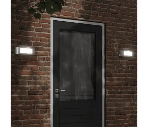 Āra Sienas Lampas, 2 Gab., Sudraba Krāsa, Nerūsējošs Tērauds Vidaxl