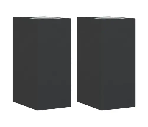 Āra Sienas Lampas, 2 Gab., Melns, Liets Alumīnijs Vidaxl