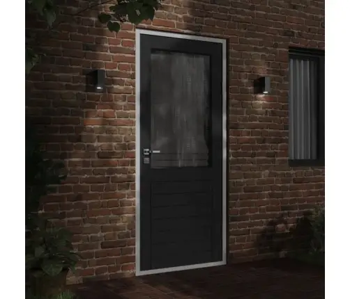 Āra Sienas Lampas, 2 Gab., Melns, Liets Alumīnijs Vidaxl