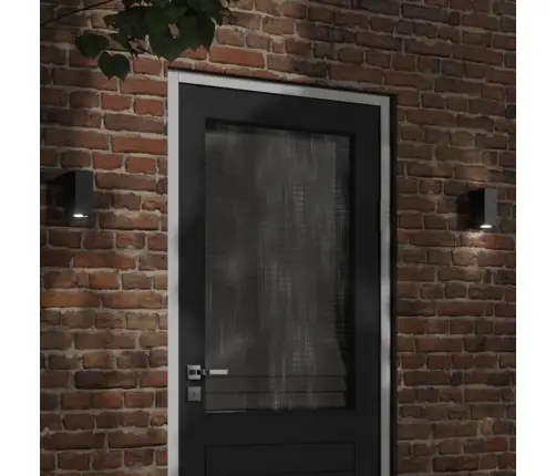 Āra Sienas Lampas, 2 Gab., Melns, Liets Alumīnijs Vidaxl