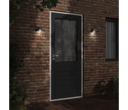 Āra Sienas Lampa, Melnas, Liets Alumīnijs Vidaxl