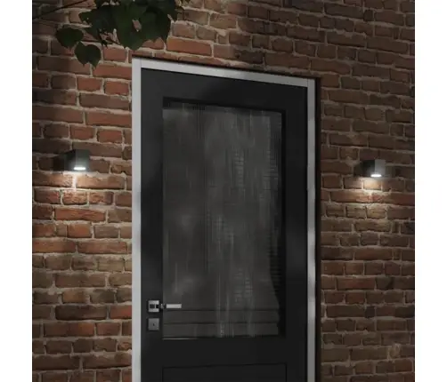 Āra Sienas Lampa, Melnas, Liets Alumīnijs Vidaxl