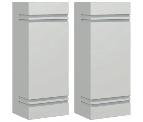 Sieniniai Lauko Šviestuvai, 2Vnt., Sidabriniai, Plienas