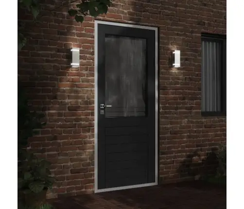 Sieniniai Lauko Šviestuvai, 2Vnt., Sidabriniai, Plienas