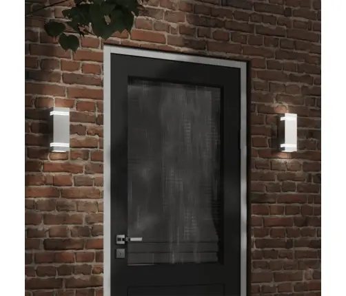 Sieniniai Lauko Šviestuvai, 2Vnt., Sidabriniai, Plienas