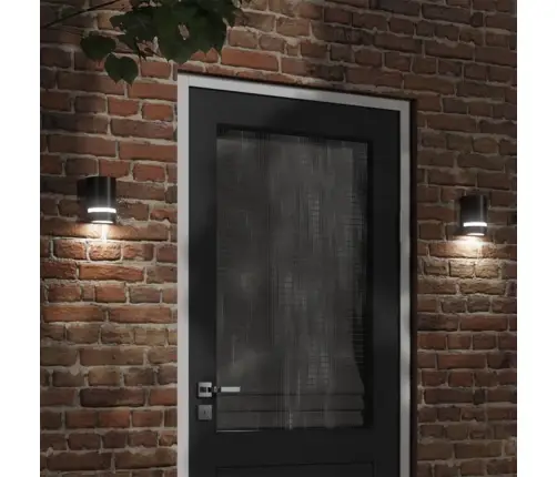 Āra Sienas Lampa, Melnas, Liets Alumīnijs Vidaxl