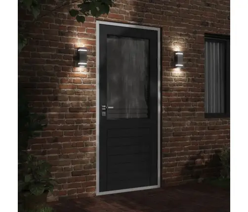 Āra Sienas Lampa, Melns, Nerūsējošs Tērauds Vidaxl