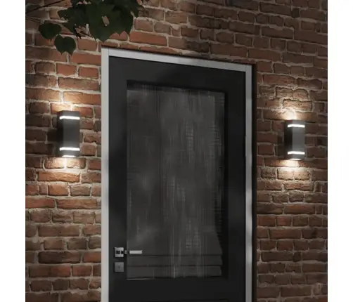 Āra Sienas Lampa, Melns, Nerūsējošs Tērauds Vidaxl