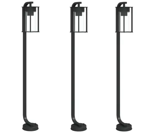 Āra Zemes Lampas, 3 Gb., Melnas, 100 Cm, Nerūsējošs Tērauds Vidaxl