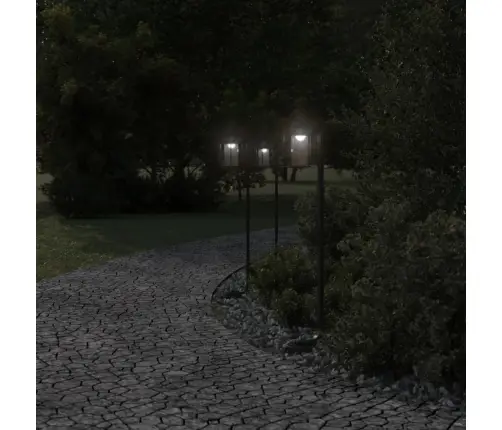 Āra Zemes Lampas, 3 Gb., Melnas, 100 Cm, Nerūsējošs Tērauds Vidaxl