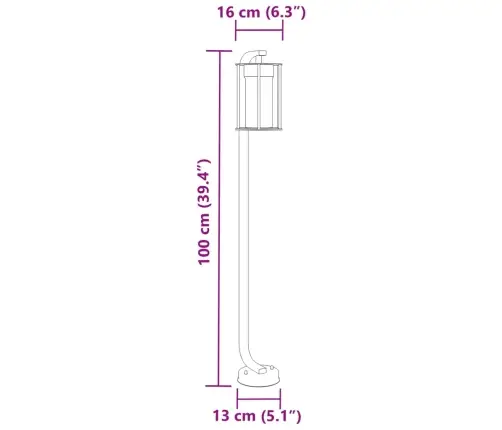 Āra Zemes Lampas, 3 Gb., Melnas, 100 Cm, Nerūsējošs Tērauds Vidaxl