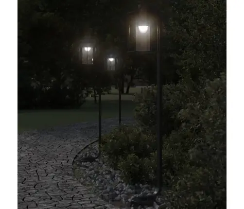 Āra Zemes Lampas, 3 Gb., Melnas, 100 Cm, Nerūsējošs Tērauds Vidaxl