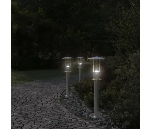 Āra Zemes Lampa, Sudrabaina, 60 Cm, Nerūsējošs Tērauds Vidaxl