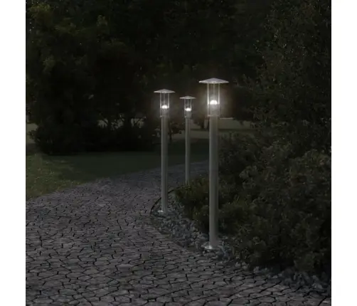 Āra Zemes Lampa, Sudrabaina, 100 Cm, Nerūsējošs Tērauds Vidaxl
