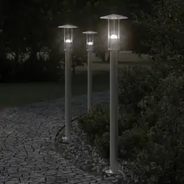 Āra Zemes Lampa, Sudrabaina, 100 Cm, Nerūsējošs Tērauds Vidaxl