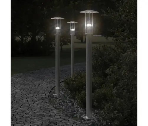 Āra Zemes Lampa, Sudrabaina, 100 Cm, Nerūsējošs Tērauds Vidaxl