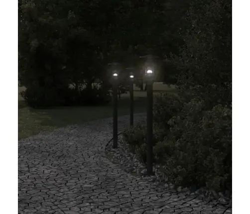 Õue Lambipostid 3 Tk, Must, 100 cm Roostevaba Teras