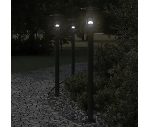 Õue Lambipostid 3 Tk, Must, 100 cm Roostevaba Teras