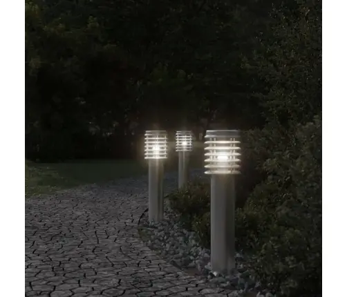 Āra Zemes Lampa, Sudrabaina, 60 Cm, Nerūsējošs Tērauds Vidaxl