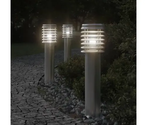 Āra Zemes Lampa, Sudrabaina, 60 Cm, Nerūsējošs Tērauds Vidaxl