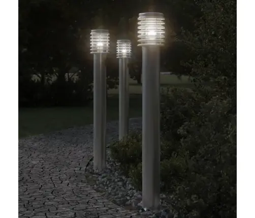 Āra Zemes Lampa, Sudrabaina, 110 Cm, Nerūsējošs Tērauds Vidaxl