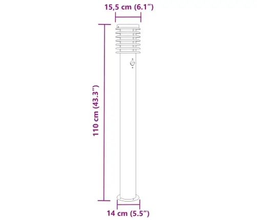 Āra Zemes Lampas, 3 Gb., Sudrabaina, 110 Cm, Nerūsējošs Tērauds Vidaxl