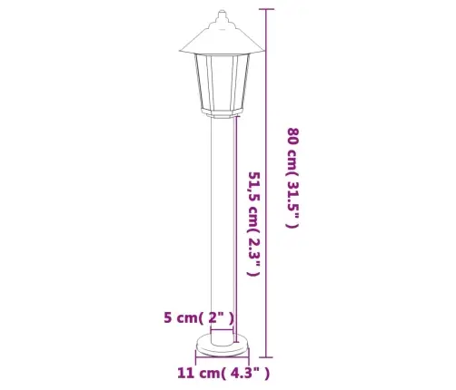 Āra Zemes Lampas, 3 Gb., Sudrabaina, 80 Cm, Nerūsējošs Tērauds Vidaxl