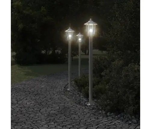 Āra Zemes Lampa, Sudrabaina, 120 Cm, Nerūsējošs Tērauds Vidaxl