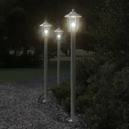 Āra Zemes Lampa, Sudrabaina, 120 Cm, Nerūsējošs Tērauds Vidaxl