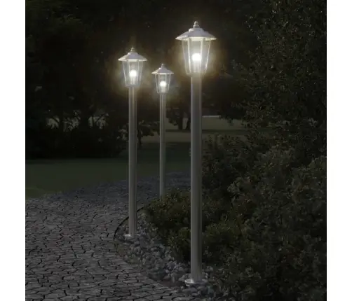Āra Zemes Lampa, Sudrabaina, 120 Cm, Nerūsējošs Tērauds Vidaxl