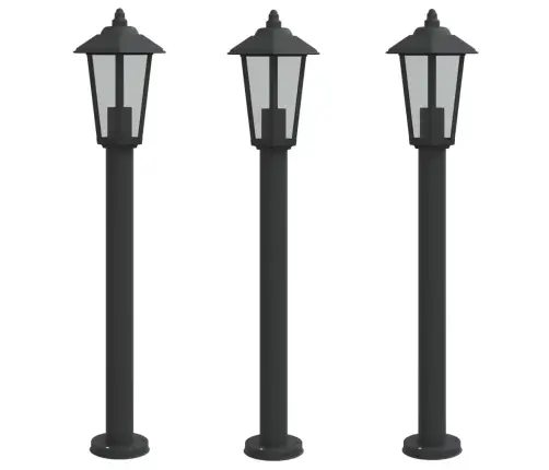 Āra Zemes Lampas, 3 Gb., Melnas, 80 Cm, Nerūsējošs Tērauds Vidaxl