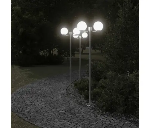 Āra Zemes Lampas, 3 Gb., Sudrabaina, 215 Cm, Nerūsējošs Tērauds Vidaxl