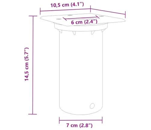 Lauko Šviestuvas, Juodos Spalvos, 10,5X10,5cm Lietas Aliuminis