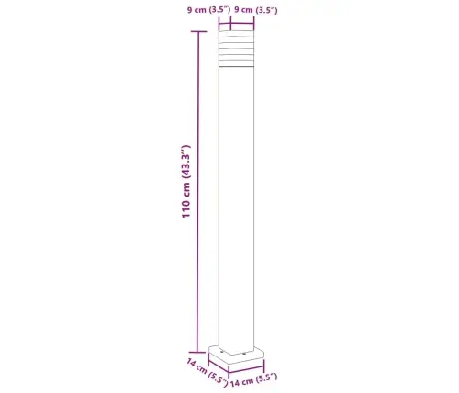 Āra Grīdas Lampa, Melns, 110 Cm, Alumīnijs Vidaxl