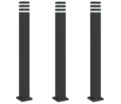 Aia Lambipostid 3 Tk, Must, 110 cm Alumiinium