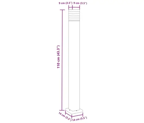 Aia Lambipostid 3 Tk, Must, 110 cm Alumiinium