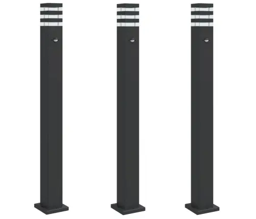Anduriga Aia Lambipostid 3 Tk, Must, 110 cm Alumiinium