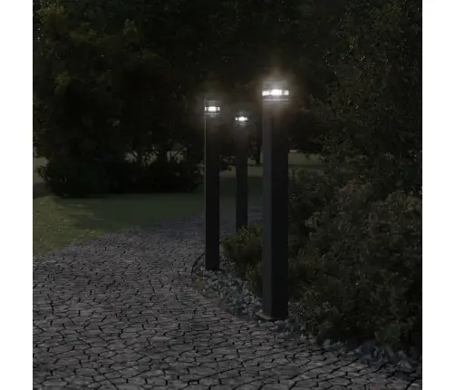 Pistikupesaga Aia Lambipostid 3 Tk, Must, 110 cm Alumiinium