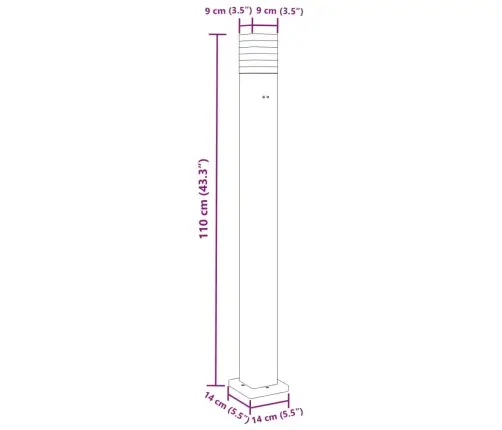 Pistikupesaga Aia Lambipostid 3 Tk, Must, 110 cm Alumiinium