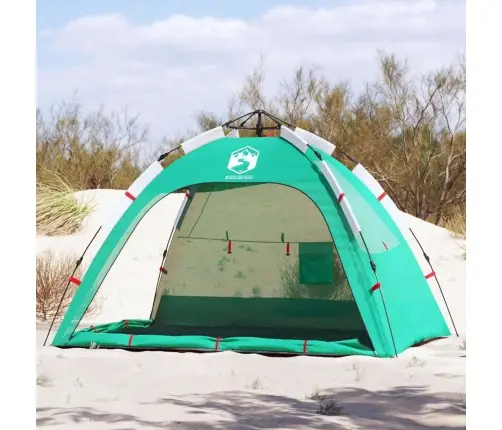 Pludmales Telts 2 Personām, Zaļa, Ūdensnecaurlaidīga Vidaxl