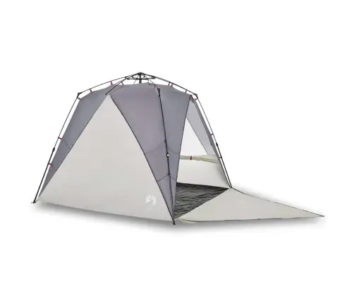 Pludmales Telts 4 Personām, Pelēka, Ūdensnecaurlaidīga Vidaxl