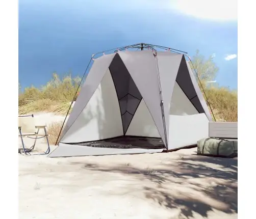 Pludmales Telts 4 Personām, Pelēka, Ūdensnecaurlaidīga Vidaxl