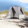Pludmales Telts 4 Personām, Pelēka, Ūdensnecaurlaidīga Vidaxl