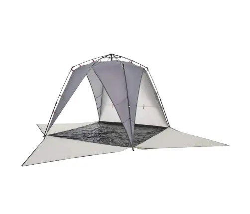Pludmales Telts 4 Personām, Pelēka, Ūdensnecaurlaidīga Vidaxl