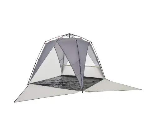 Pludmales Telts 4 Personām, Pelēka, Ūdensnecaurlaidīga Vidaxl