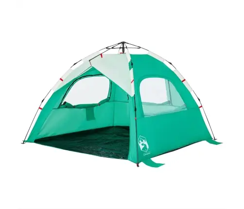 Pludmales Telts 3 Personām, Zaļa, Ūdensnecaurlaidīga Vidaxl